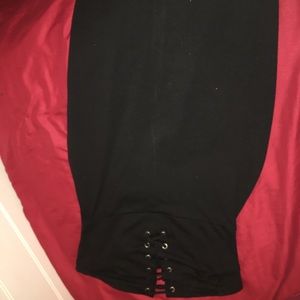 Black strapless dress